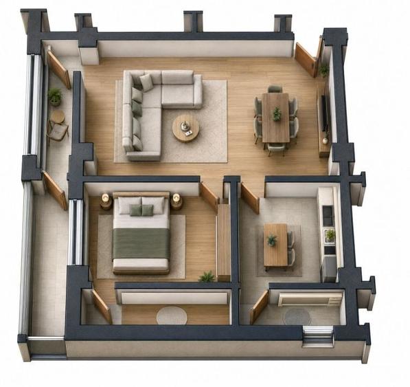 Apartament cu 2 camere în Făcăi