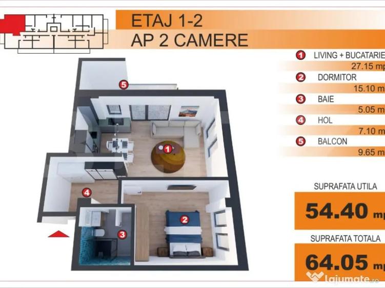 Comision 0%! Apartament 2 camere, EXCLUSIV in Blitz, zona Im - 1