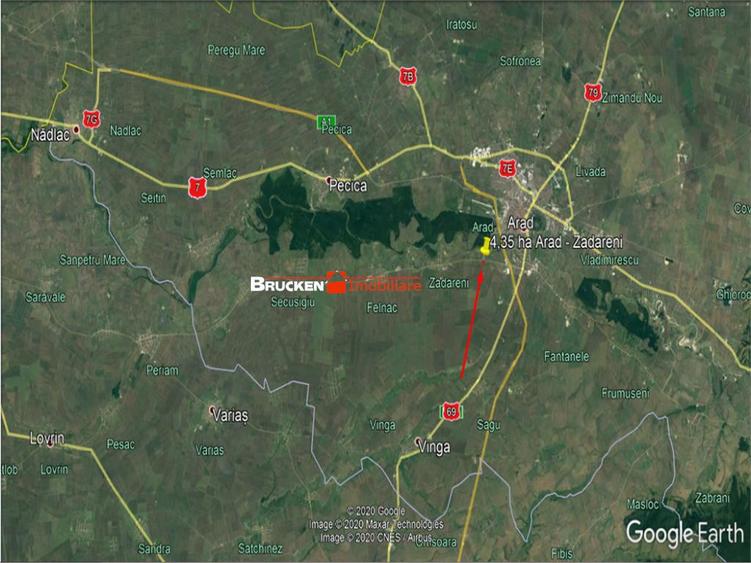 TEREN CU POTENTIAL INDUSTRIAL | 4,35 HA | ARAD, ZADARENI - 4