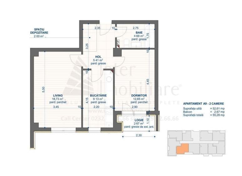 Apartament cu 2 camere decomandat în Nicolina