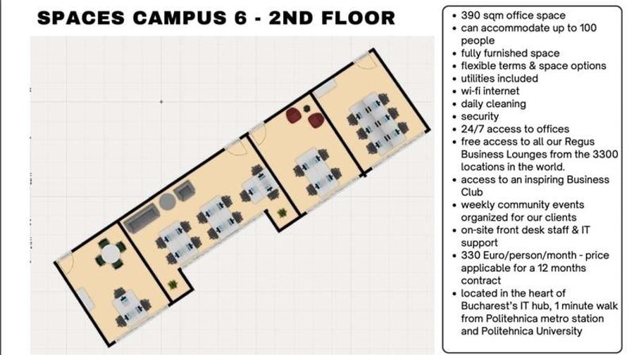 Inchiriere spatiu de birou mobiliat in Campus 6 - 11
