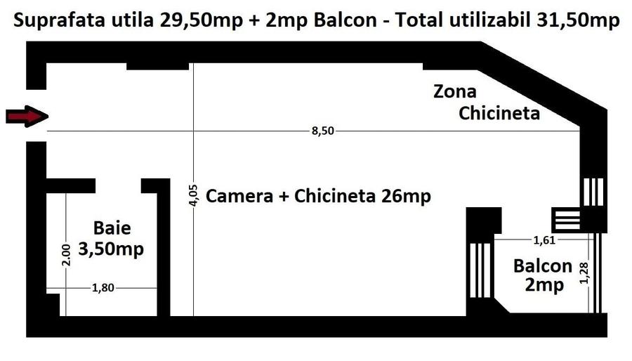 Garsoniera 31,50mp in Building Stefan Resort prima linie la mare - 23