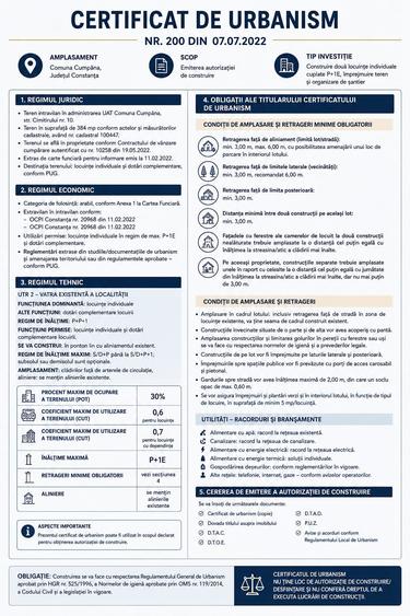 Cumpăna Teren 384 mp cu deschidere la 2 străzi toate utilitățile - 2