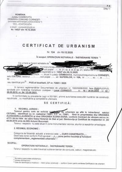 Teren intravilan Sat Catunu, comuna Cornesti, Dambovita, acces sosDN1A - 2