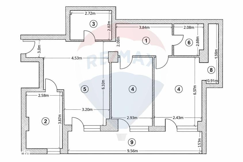 Apartament cu 3 camere în Cățelu