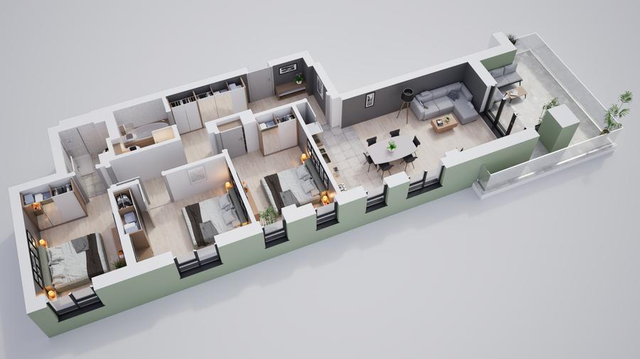 Apartament spațios, 4 camere – ansamblu cu parc și zone verzi - 63