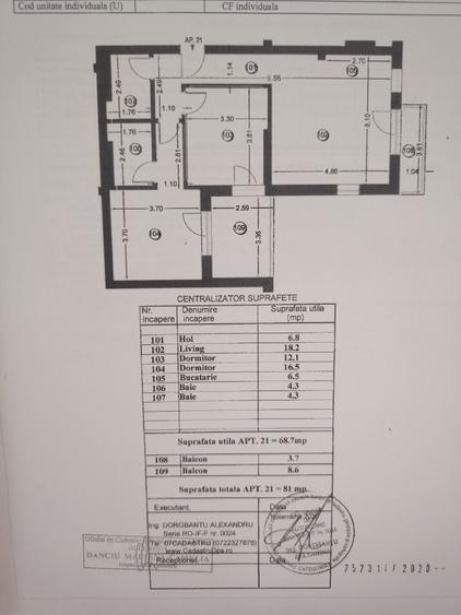 Apartament 3 camere ,81 mp, 2 bai ,2 balcoane ,centrala proprie - 1