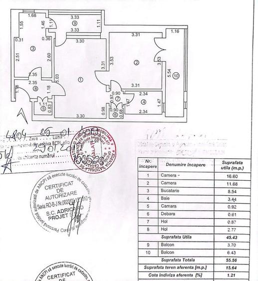 Apartament cu doua camere si doua balcoane, Tiglina II - 1