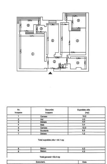 Apartament 2 camere decomandat 52 mp Podu Ros - 1