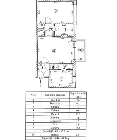 Apartament cu 2 camere semidecomandat, mobilat în Gării