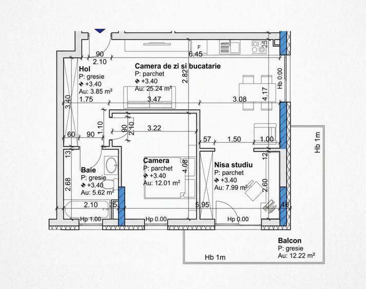 Apartament cu 3 camere semidecomandat în Între Lacuri
