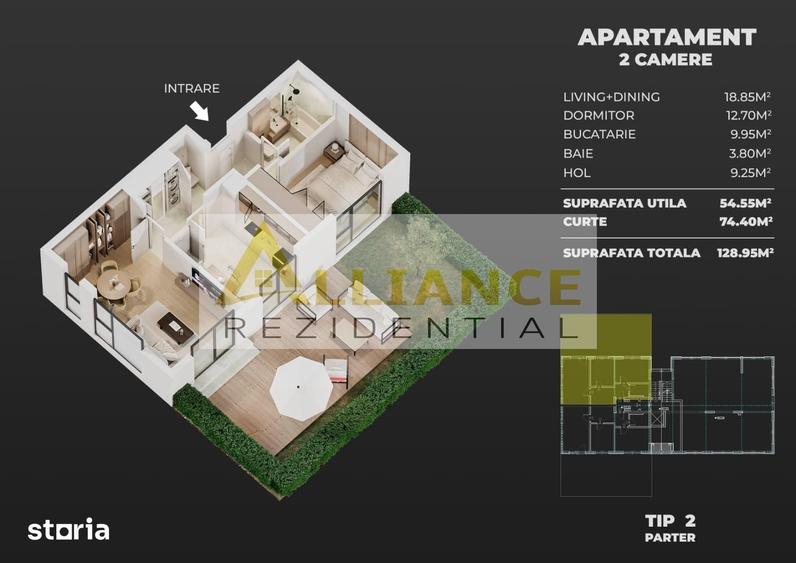 Apartament cu 2 camere în Cișmigiu