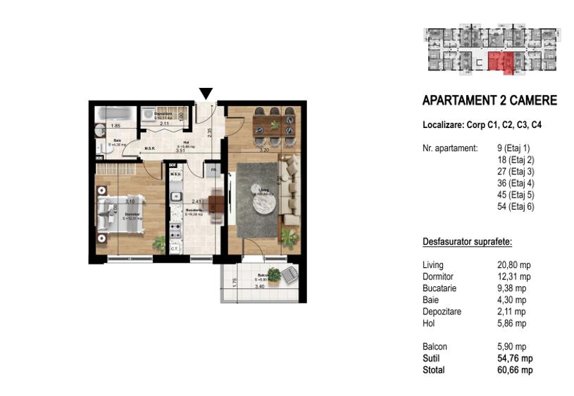 Garsoniera - 2 camere - 3 camere - rate dezvoltator - 6