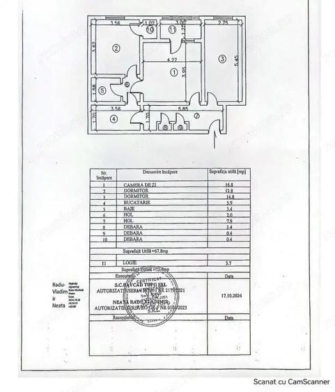 Apartament cu 3 camere la etajul 3/4 decomandat izolat termic - 1