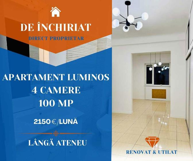 Inchiriez apartament spatios si luminos langa Ateneul Roman 4 camere, 100 mp, direct proprietar - 4