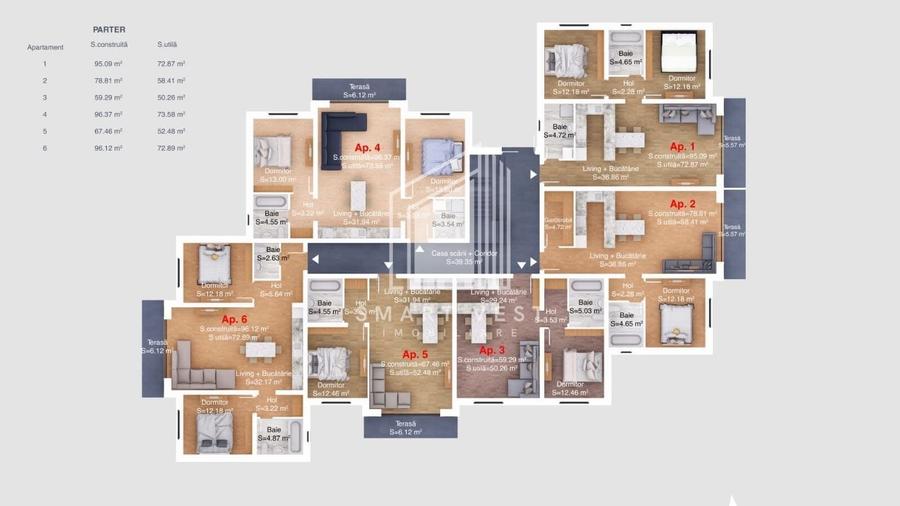 Apartament 3 camere bloc nou | Etaj 1|  Zona Titulescu - 7