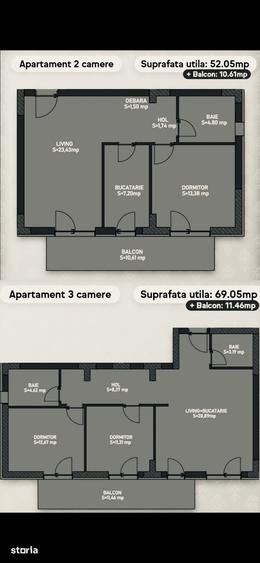 Apartament cu 2 camere decomandat în Brazda lui Novac