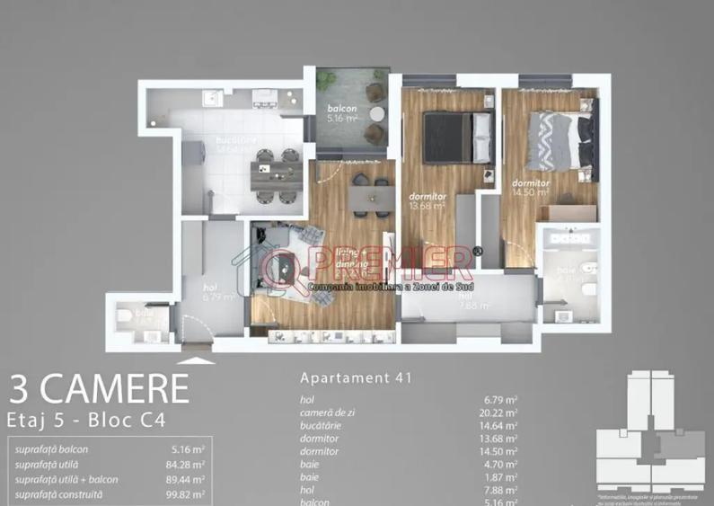 Berceni Grand Arena - 3 Camere - 2x Bai - Acte Gata - 15