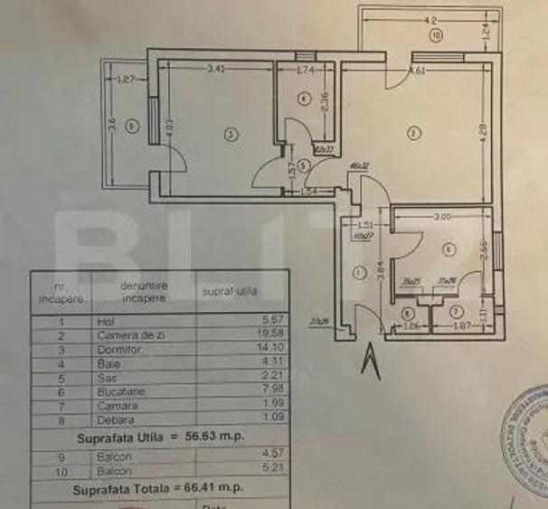 Apartament de 2 camere, 66 mp Boxa + Parcare - 1