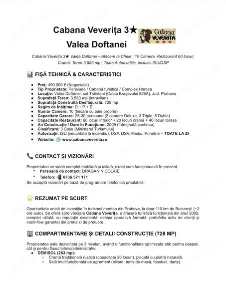 Spațiu comercial, de 3,583 mp, în Trăisteni