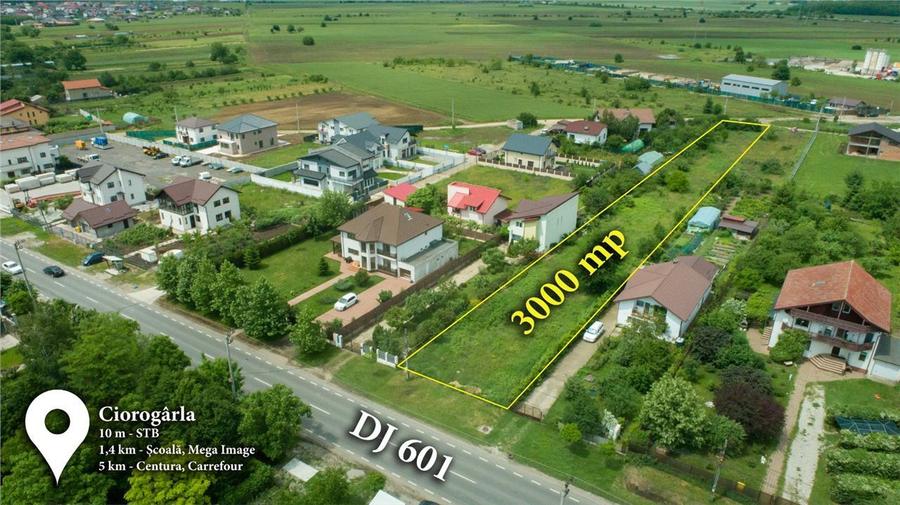 Teren Construcții intravilan de 3000 mp, în Ciorogârla