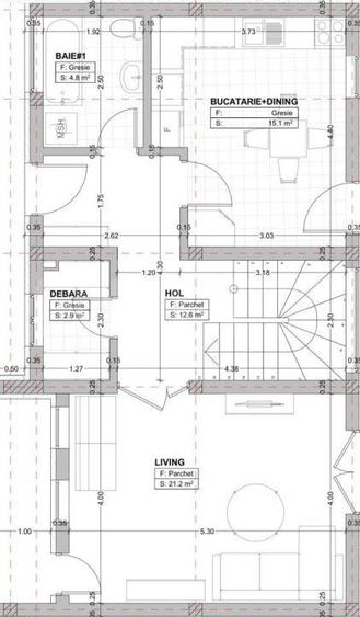 Casa cuplata, 4 camere, 110mp, teren 130mp, complex de case, zona Terra - 2