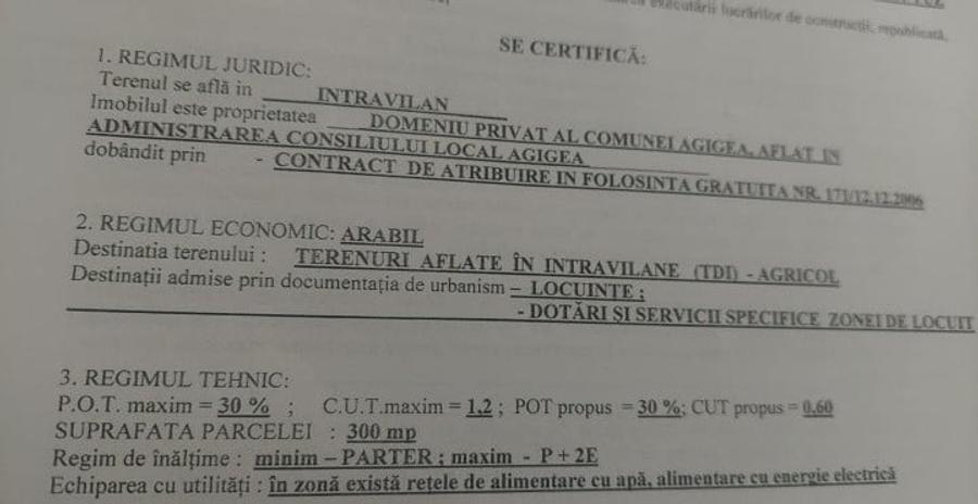 TEREN AGIGEA | 300 MP | CERTIFICAT DE URBANISM | - 2