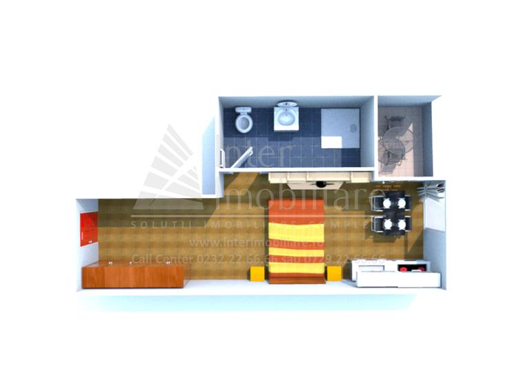 Studio 1 camera open-space, 44 mp, Mamaia Nord, Lac Siutghiol, cod 161951 - 1