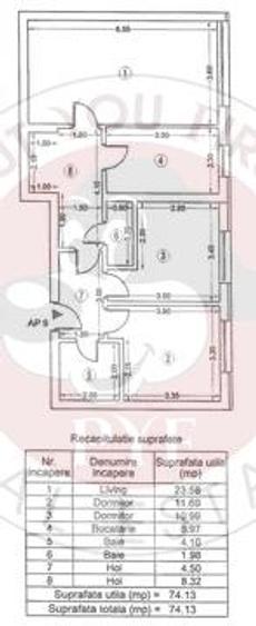 Plaza Residence | 3 camere | Decomandat | 74mp | B12888 - 1