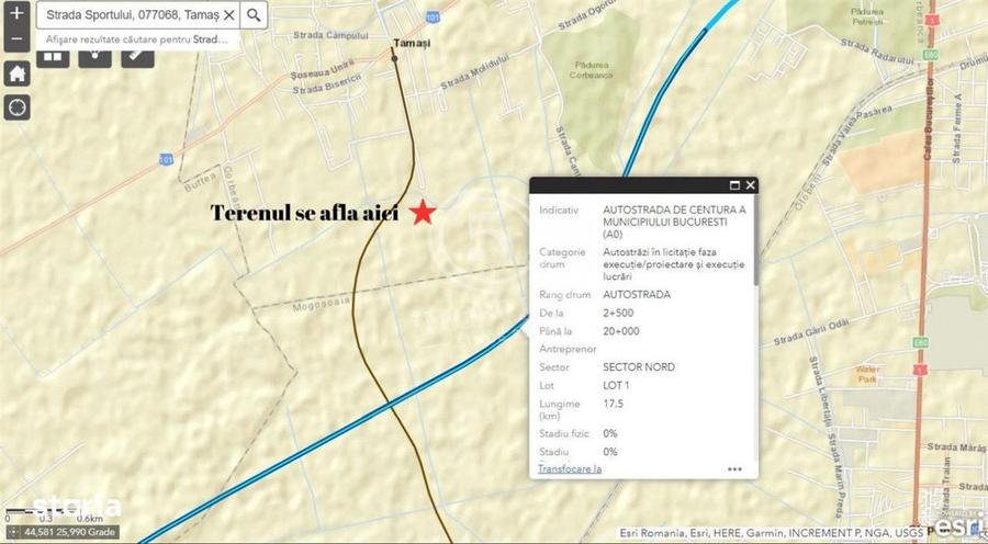 Corbeanca Strada Sportului -Acces direct catre viitoarea Autostrada de - 6