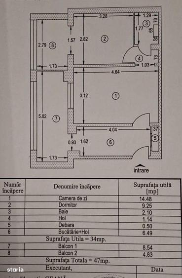 Apartament 2 camere etaj 3/4 ,Trivale complexul 2,suprafa?a 47 mp - 8