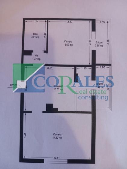 Apartament cu 2 camere decomandat, mobilat în Aradului