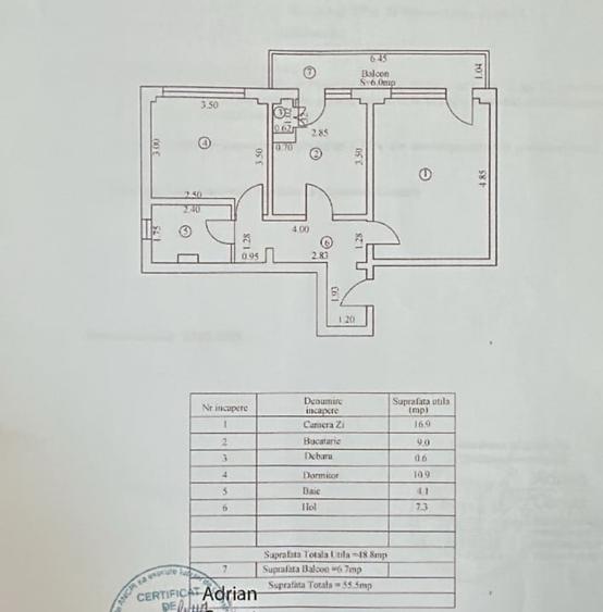 Apartament cu 2 camere decomandat în Plantelor