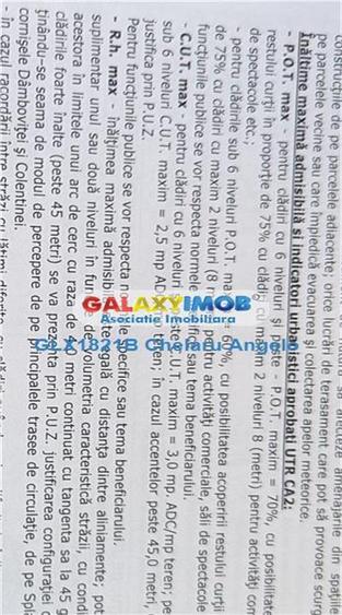 Unirii -Sfanta Vineri teren 473 mp, deschidere 29 ml, POT 70%, CUT 3 - 1