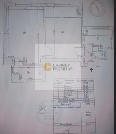 Apartament cu 2 camere semidecomandat, mobilat în Romană