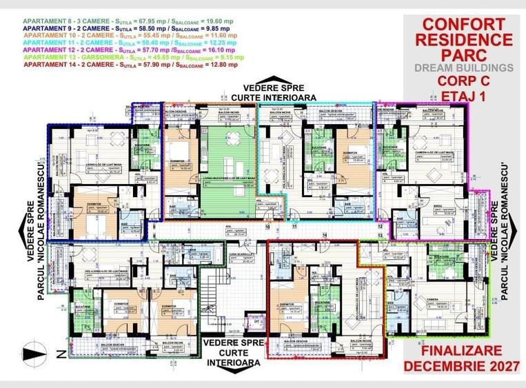 Apartament cu 2 camere decomandat în 1 Mai