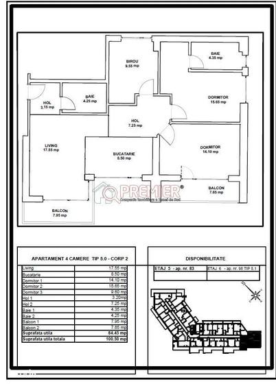 Apartament cu 4 camere în Apărătorii Patriei