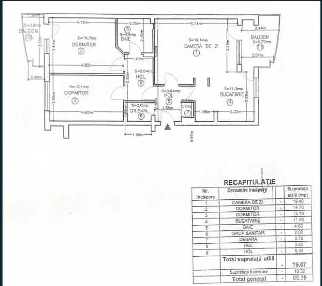 Pacurari-Moara de foc.ap.3camere.2balcoane, garaj,box, et.1/8, 85mp2! - 6
