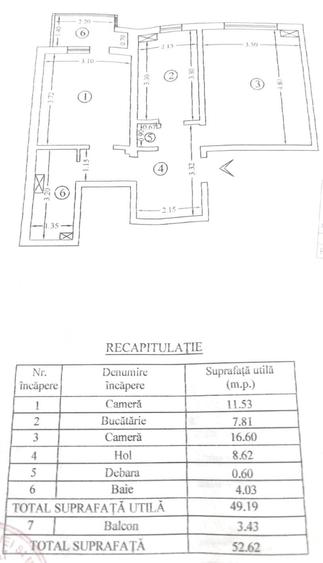 Apartament 2 camere decomandat, 53 mp, CT, PVC, et. intermediar, Dacia - 1