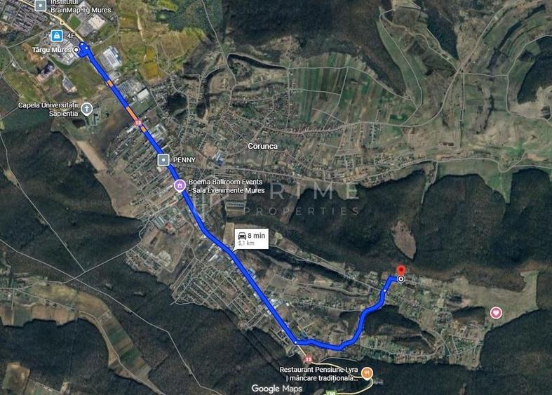 Teren 2.000 mp Corunca – vedere panoramică, lângă pădure, 70 €/mp - 1