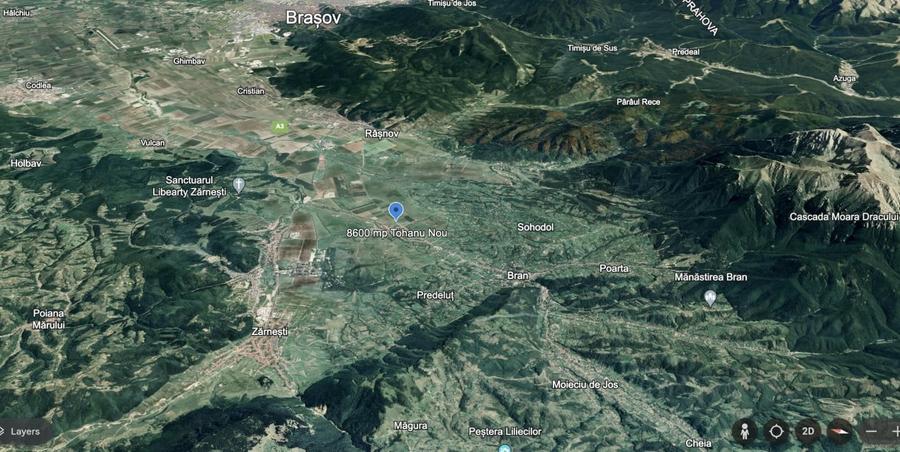 Teren plat P +4 Bran, panoramic munti, DN73, toate utilitatile - 15