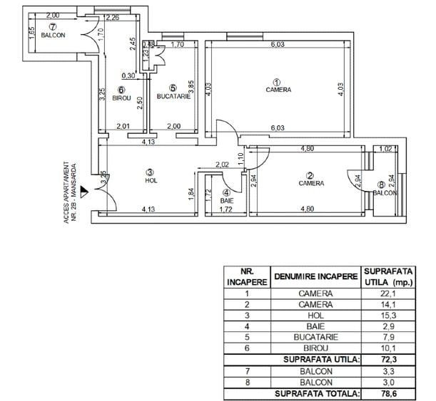 Proprietar, vand apartament 3 camere, Andrei Muresanu - 16
