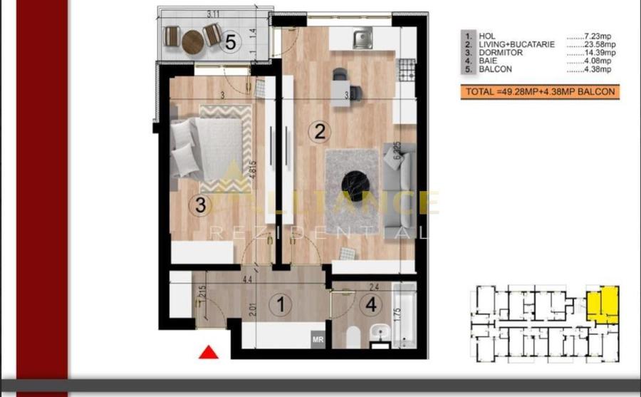 Apartament Tip Studio metrou Dimitrie Leonida - 9