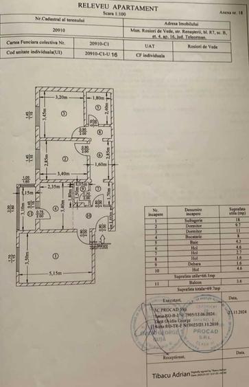 Apartament cu 3 camere decomandat în Central