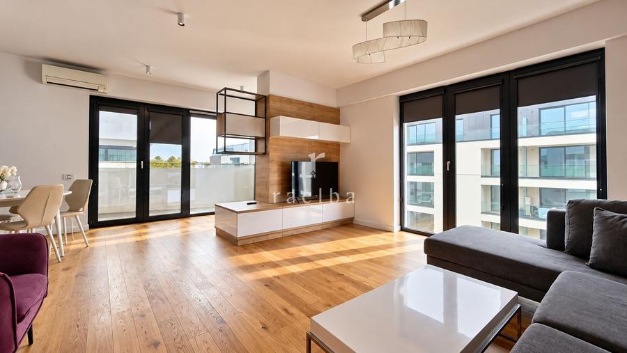 Apartament cu 2 camere semidecomandat, mobilat în Băneasa