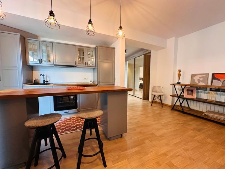 Herastrau || 2 camere mobilat bloc nou - 2