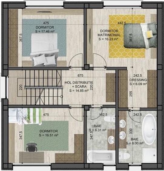 Otopeni, Mcdonalds, vanzare vile unifamiliale, P+1+M, 260 mp utili, - 23