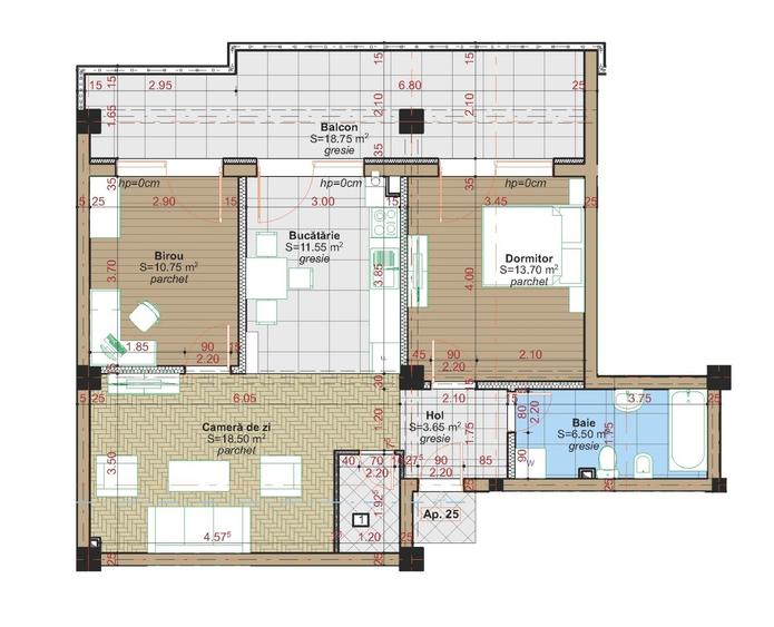 Finalizat!Apartament 3 camere 86mp 2 bai Terasa  Capat Pacurari - 2