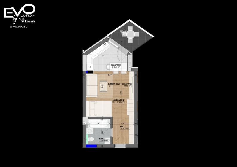 GARSONIERĂ | STUDIO | ETAJ SUPERIOR | SHOPPING CITY SIBIU | Evolution Apartments - 3