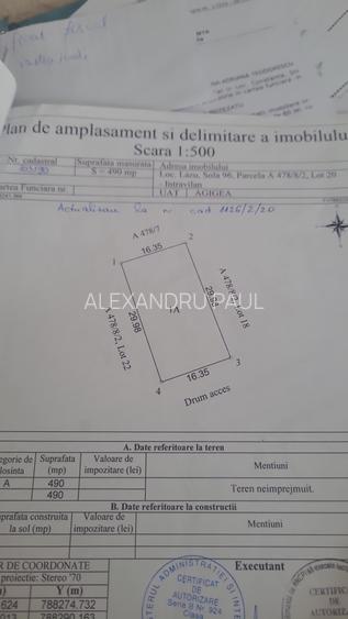 Lazu! Teren intravilan 490mp Lazu! Teren intravilan 490mp